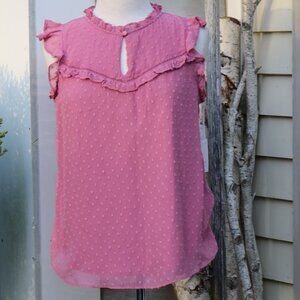 LC Lauren Conrad Pink Ruffle Blouse